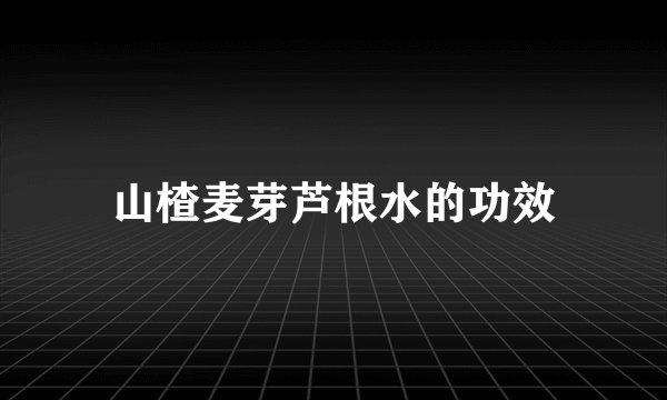 山楂麦芽芦根水的功效