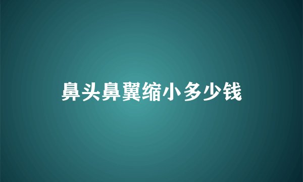 鼻头鼻翼缩小多少钱