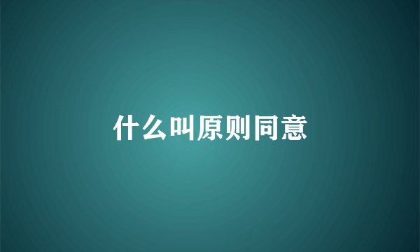什么叫原则同意