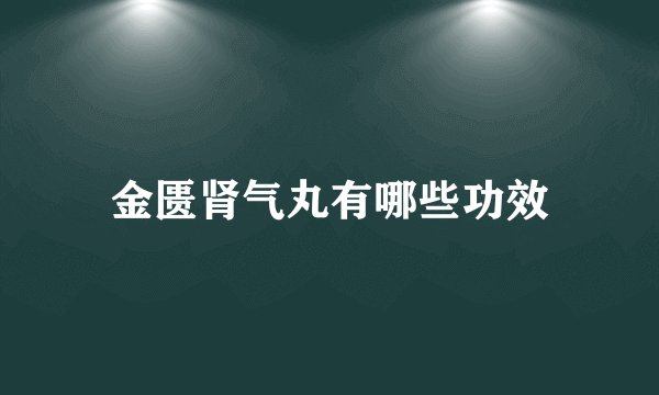 金匮肾气丸有哪些功效