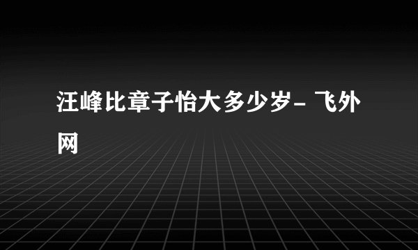 汪峰比章子怡大多少岁- 飞外网