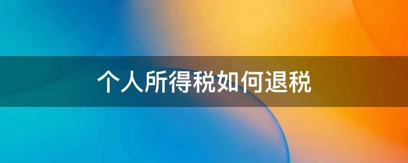 个人所得税如何退税