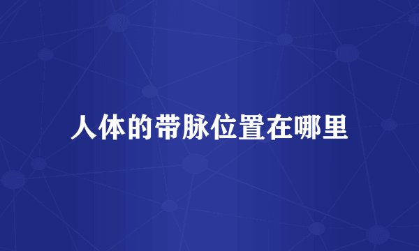 人体的带脉位置在哪里