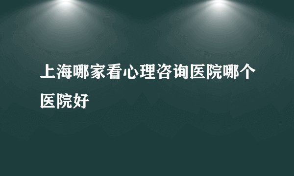上海哪家看心理咨询医院哪个医院好