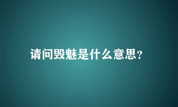 请问毁魅是什么意思？