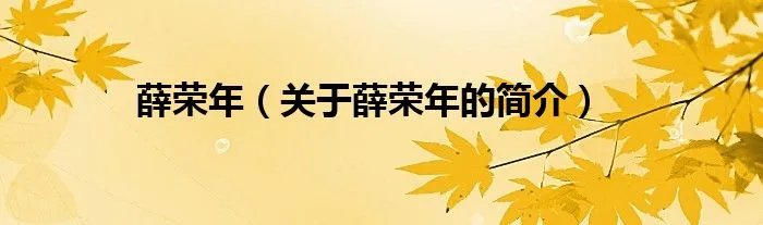 薛荣年（关于薛荣年的简介）