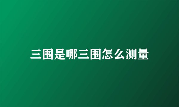 三围是哪三围怎么测量