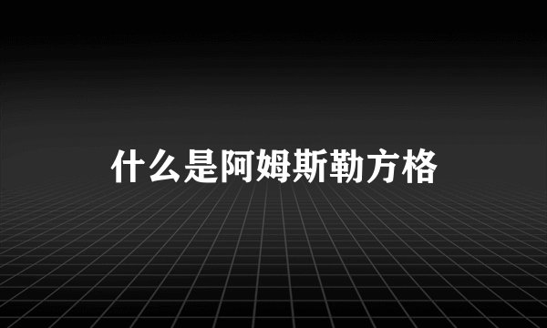 什么是阿姆斯勒方格