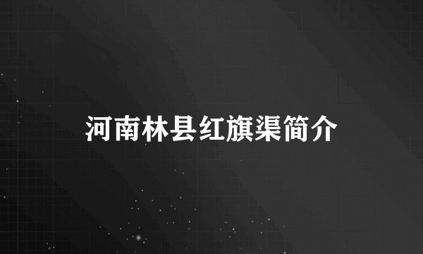 河南林县红旗渠简介