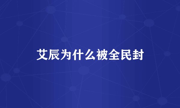 艾辰为什么被全民封