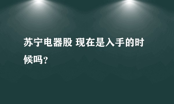 苏宁电器股 现在是入手的时候吗？