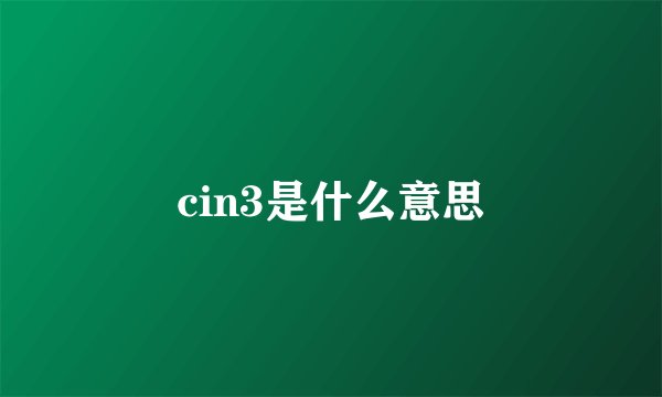 cin3是什么意思