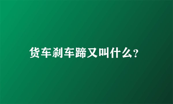 货车刹车蹄又叫什么？
