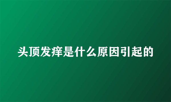 头顶发痒是什么原因引起的