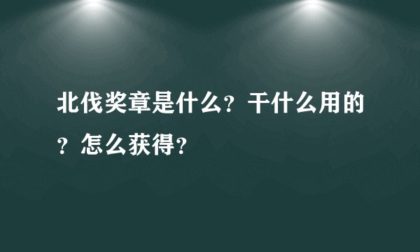 北伐奖章是什么？干什么用的？怎么获得？