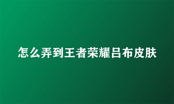 怎么弄到王者荣耀吕布皮肤