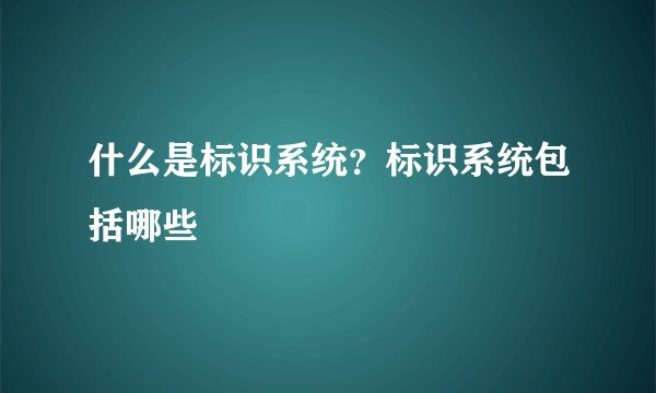 什么是标识系统？标识系统包括哪些