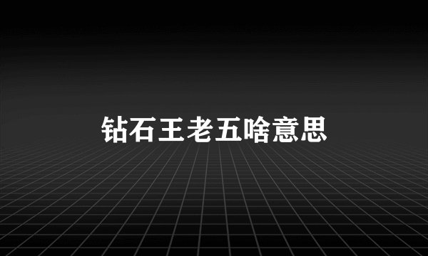 钻石王老五啥意思