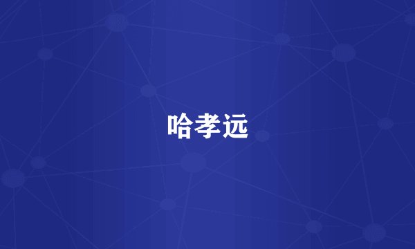 哈孝远