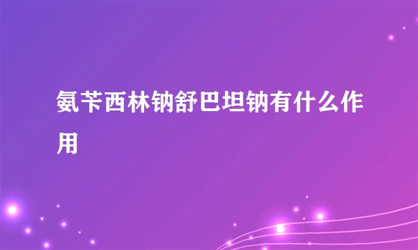 氨苄西林钠舒巴坦钠有什么作用
