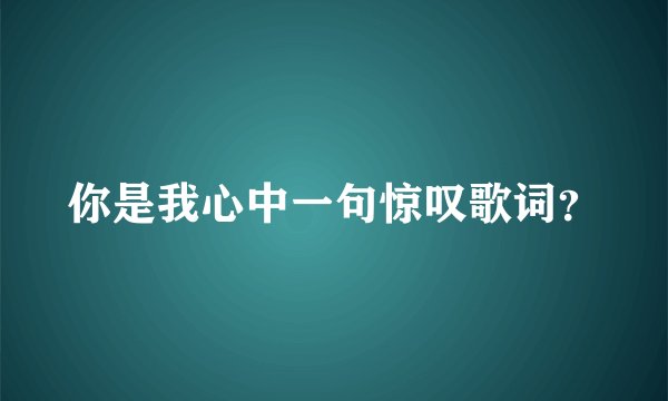 你是我心中一句惊叹歌词?