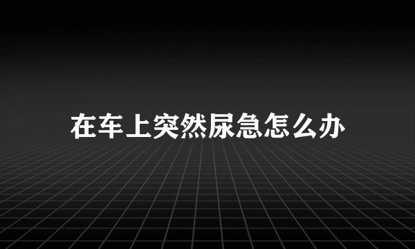 在车上突然尿急怎么办