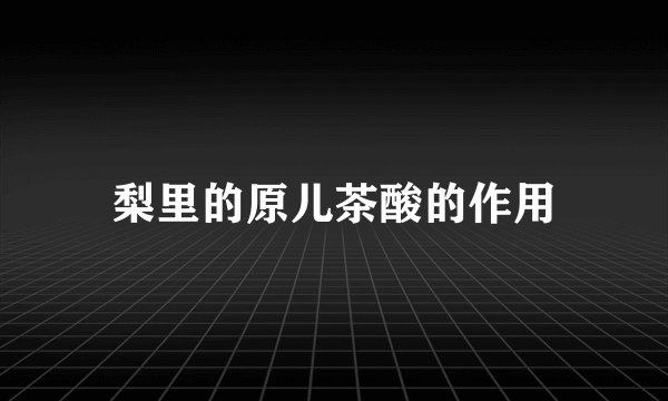 梨里的原儿茶酸的作用