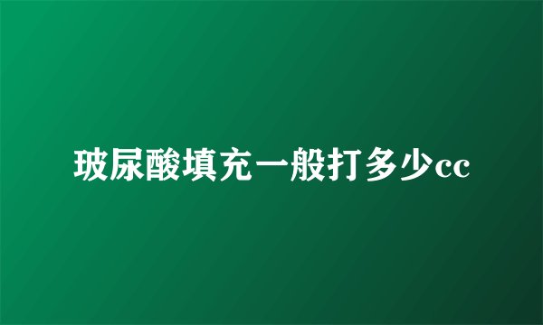 玻尿酸填充一般打多少cc