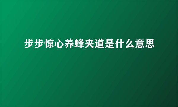 步步惊心养蜂夹道是什么意思