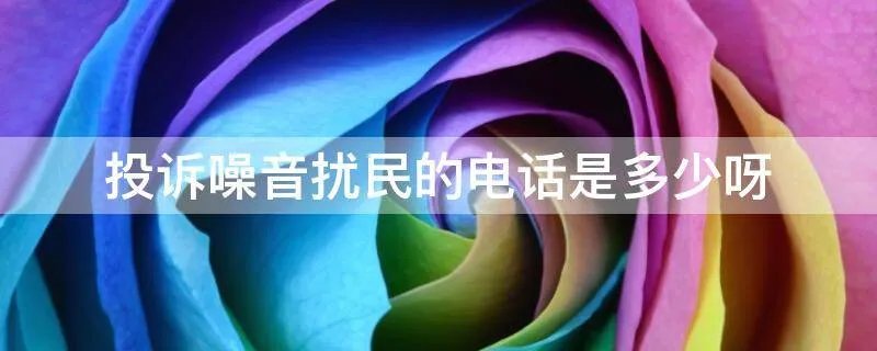 投诉噪音扰民的电话是多少呀
