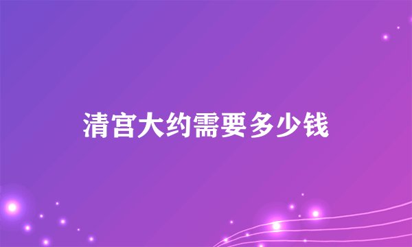 清宫大约需要多少钱