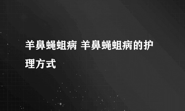 羊鼻蝇蛆病 羊鼻蝇蛆病的护理方式