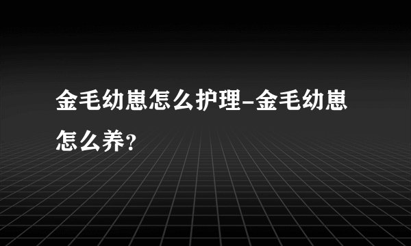 金毛幼崽怎么护理-金毛幼崽怎么养？