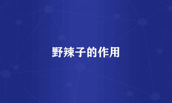 野辣子的作用