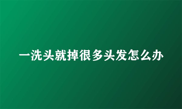 一洗头就掉很多头发怎么办