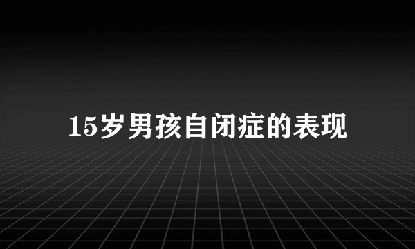15岁男孩自闭症的表现