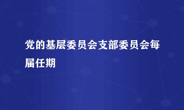 党的基层委员会支部委员会每届任期