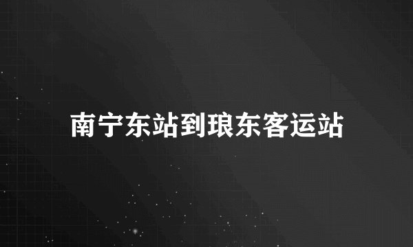 南宁东站到琅东客运站