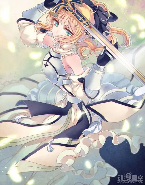 纯白骑士降临 《Fate》角色Saber lily同人美图
