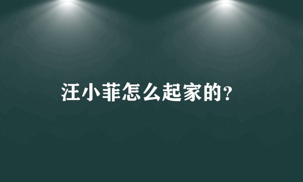 汪小菲怎么起家的？