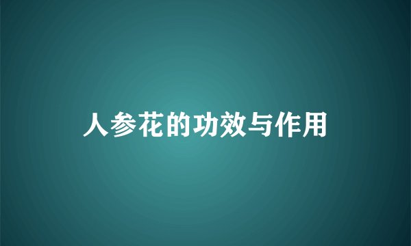 人参花的功效与作用