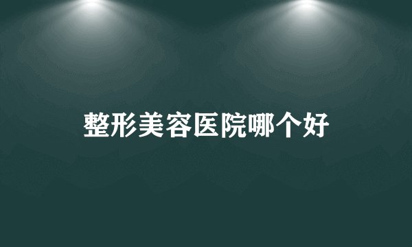 整形美容医院哪个好