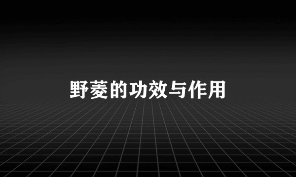 野菱的功效与作用