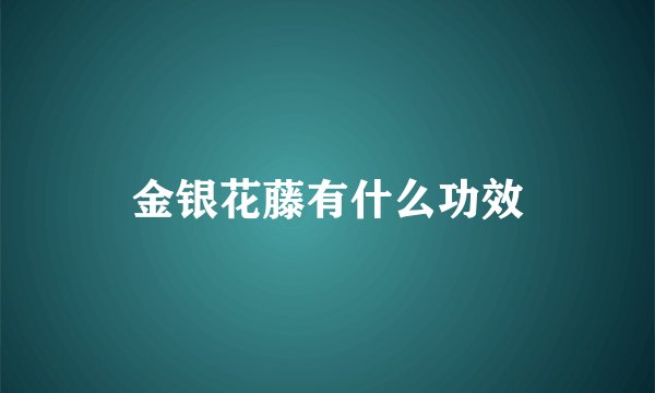 金银花藤有什么功效