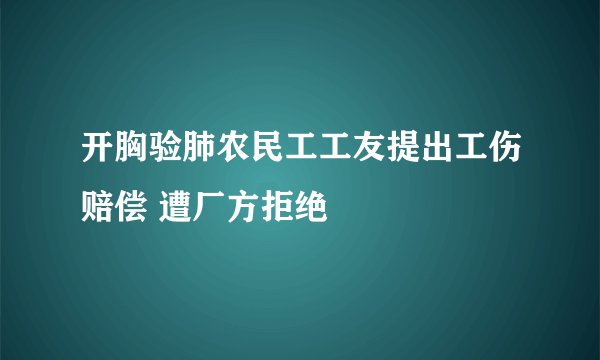 开胸验肺农民工工友提出工伤赔偿 遭厂方拒绝