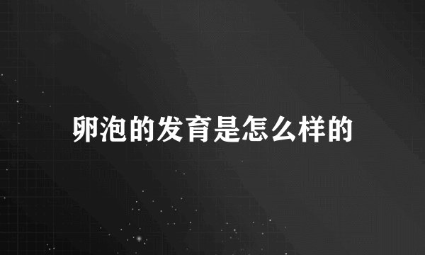 卵泡的发育是怎么样的
