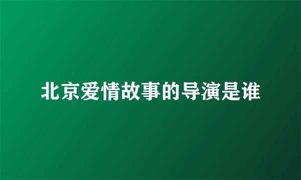 北京爱情故事的导演是谁