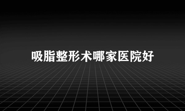 吸脂整形术哪家医院好