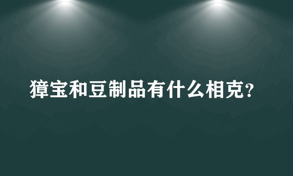 獐宝和豆制品有什么相克？