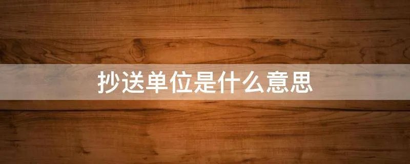 抄送单位是什么意思